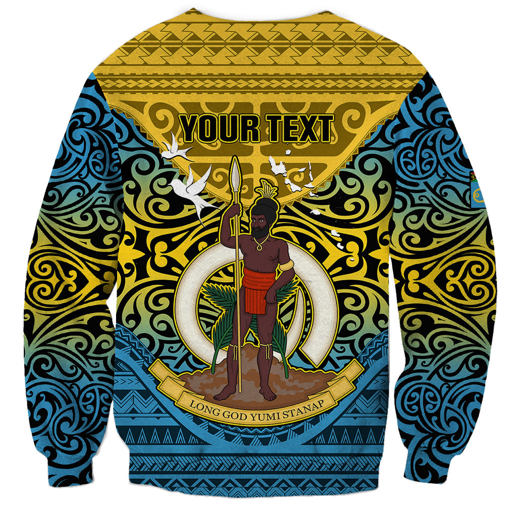 Personalized Vanuatu Sanma Province Sweatshirt Coat Of Arms And Namele Fern Polynesian Pattern LT05 - Polynesian Pride