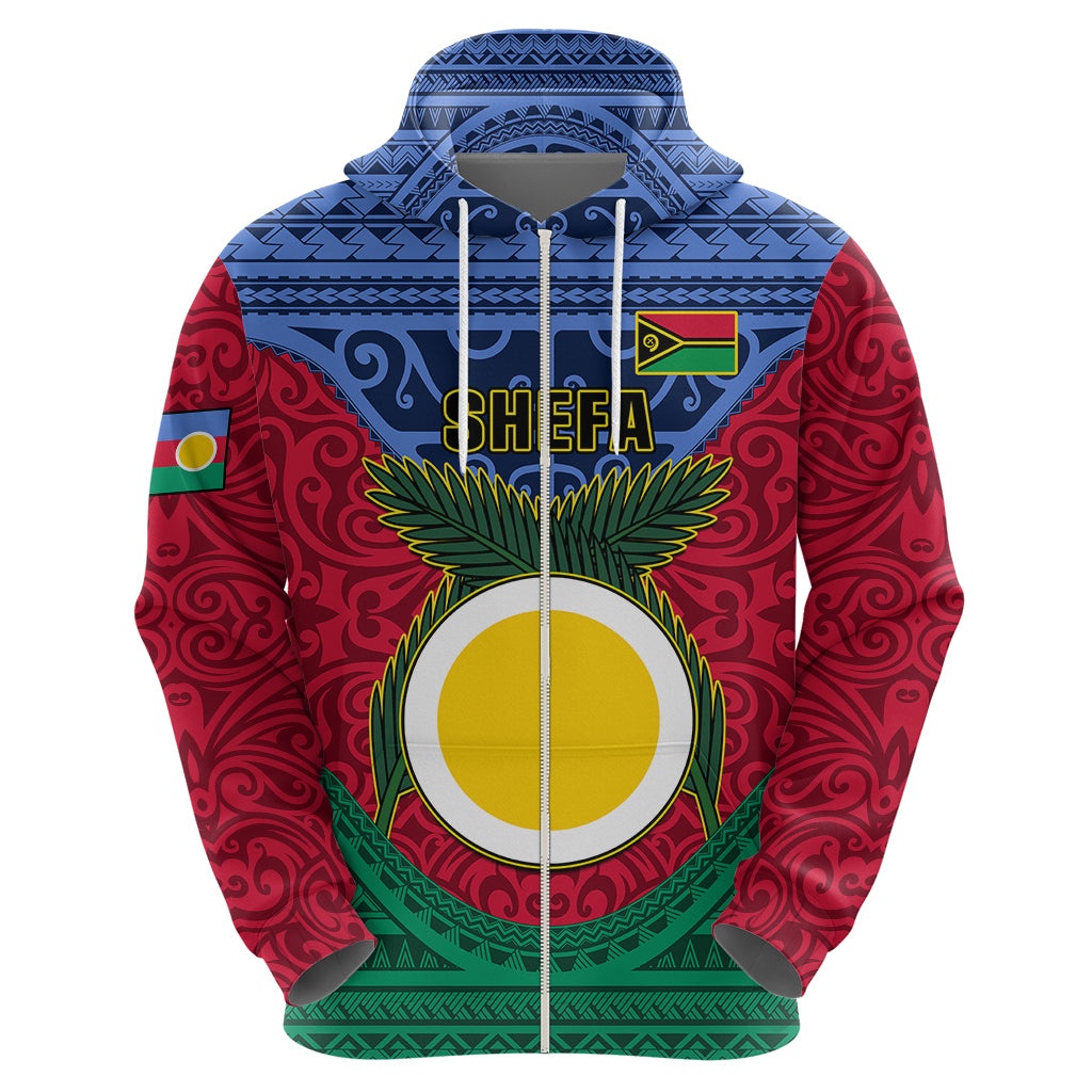 Personalized Vanuatu Shefa Province Hoodie Coat Of Arms And Namele Fern Polynesian Pattern LT05 - Polynesian Pride