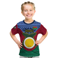 Personalized Vanuatu Shefa Province Kid T Shirt Coat Of Arms And Namele Fern Polynesian Pattern LT05 Red - Polynesian Pride