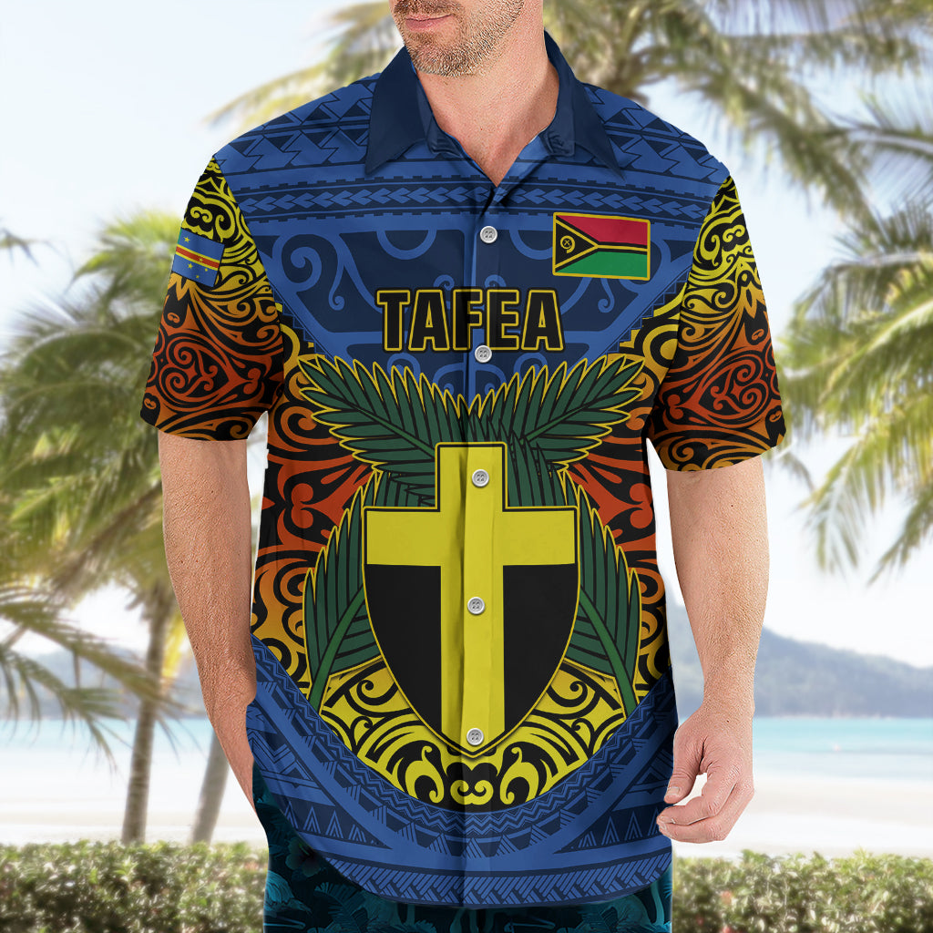 Vanuatu Tafea Province Hawaiian Shirt Coat Of Arms And Namele Fern Polynesian Pattern LT05 - Polynesian Pride