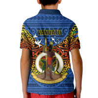 Vanuatu Tafea Province Kid Polo Shirt Coat Of Arms And Namele Fern Polynesian Pattern LT05 - Polynesian Pride