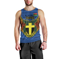 Vanuatu Tafea Province Men Tank Top Coat Of Arms And Namele Fern Polynesian Pattern LT05 - Polynesian Pride
