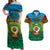 Vanuatu Torba Province Couples Matching Off Shoulder Maxi Dress and Hawaiian Shirt Vanuatuan Coat Of Arms Polynesian Pattern LT05 Green - Polynesian Pride
