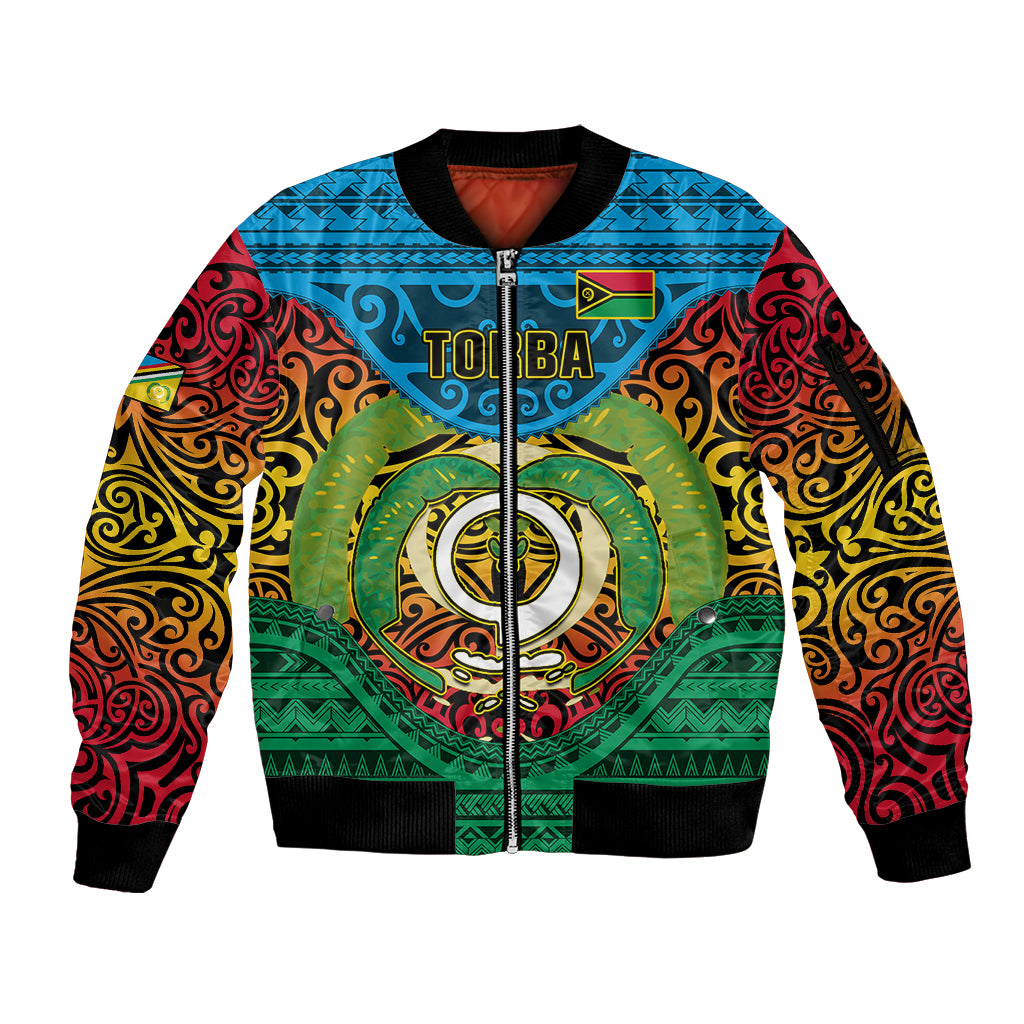 Vanuatu Torba Province Sleeve Zip Bomber Jacket Vanuatuan Coat Of Arms Polynesian Pattern LT05 Unisex Green - Polynesian Pride