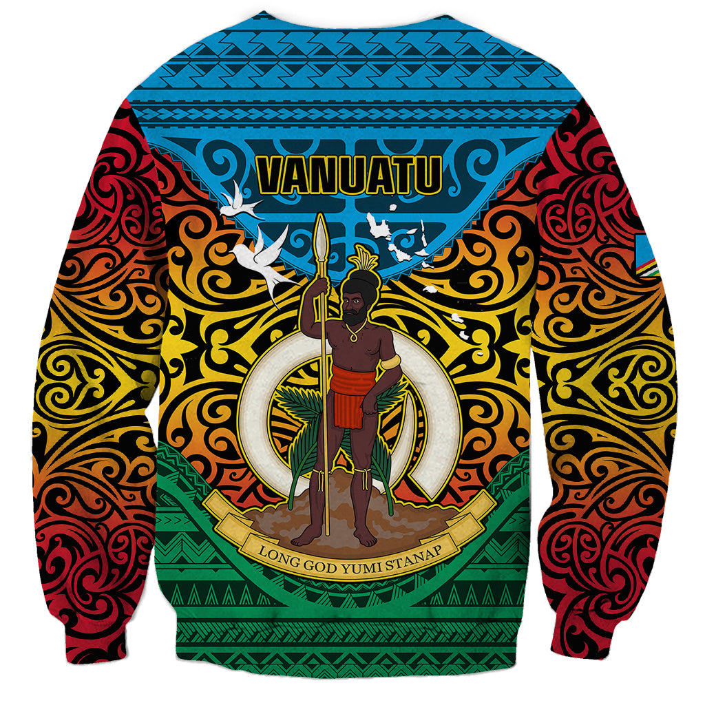 Vanuatu Torba Province Sweatshirt Vanuatuan Coat Of Arms Polynesian Pattern LT05 - Polynesian Pride