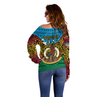 Personalized Vanuatu Torba Province Off Shoulder Sweater Vanuatuan Coat Of Arms Polynesian Pattern LT05 - Polynesian Pride