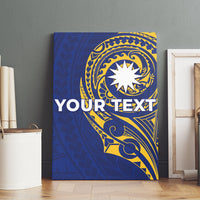 Personalised Nauru Angam Day Canvas Wall Art Gold Navy Tribal Pattern LT05 - Polynesian Pride