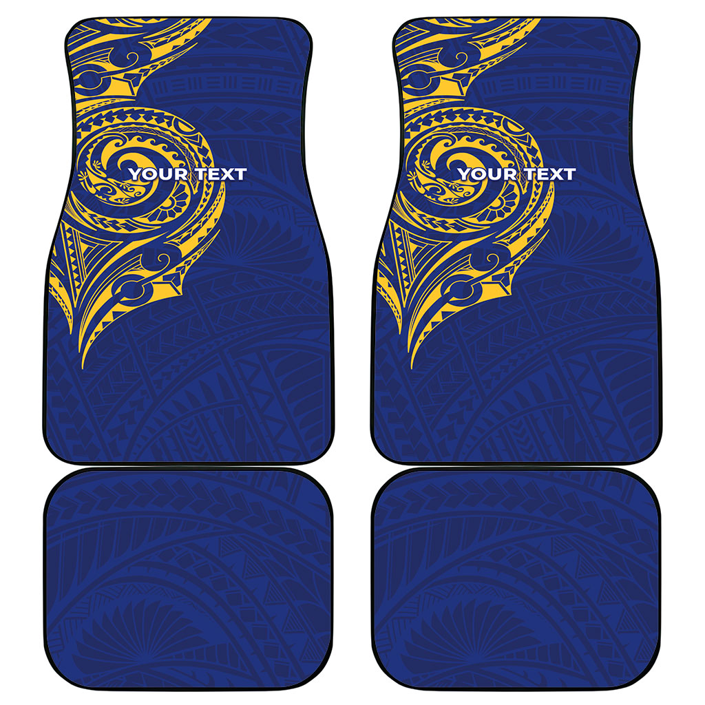 Personalised Nauru Angam Day Car Mats Gold Navy Tribal Pattern LT05 - Polynesian Pride