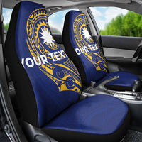 Personalised Nauru Angam Day Car Seat Cover Gold Navy Tribal Pattern LT05 - Polynesian Pride
