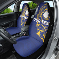 Personalised Nauru Angam Day Car Seat Cover Gold Navy Tribal Pattern LT05 - Polynesian Pride
