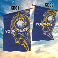 Personalised Nauru Angam Day Garden Flag Gold Navy Tribal Pattern LT05 - Polynesian Pride