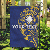 Personalised Nauru Angam Day Garden Flag Gold Navy Tribal Pattern LT05 Garden Flag Blue - Polynesian Pride