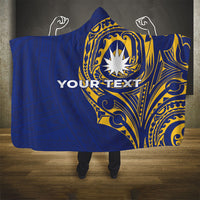 Personalised Nauru Angam Day Hooded Blanket Gold Navy Tribal Pattern LT05 - Polynesian Pride