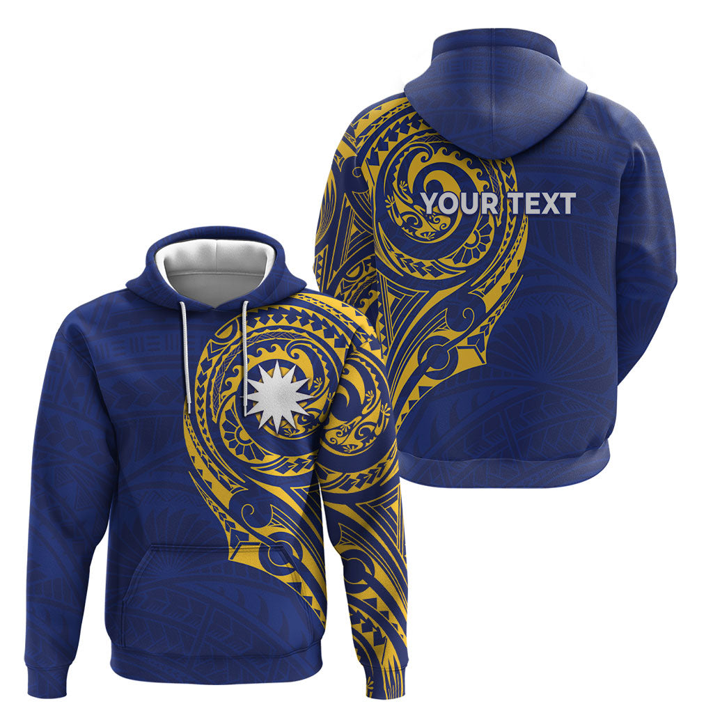 Personalised Nauru Angam Day Hoodie Gold Navy Tribal Pattern LT05 - Polynesian Pride