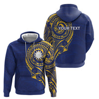 Personalised Nauru Angam Day Hoodie Gold Navy Tribal Pattern LT05 - Polynesian Pride