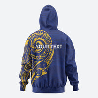 Personalised Nauru Angam Day Hoodie Gold Navy Tribal Pattern LT05 - Polynesian Pride
