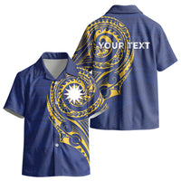 Personalised Nauru Angam Day Kid Hawaiian Shirt Gold Navy Tribal Pattern LT05 - Polynesian Pride