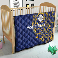 Personalised Nauru Angam Day Quilt Gold Navy Tribal Pattern LT05 - Polynesian Pride