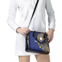 Personalised Nauru Angam Day Shoulder Handbag Gold Navy Tribal Pattern LT05 - Polynesian Pride