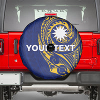 Personalised Nauru Angam Day Spare Tire Cover Gold Navy Tribal Pattern LT05 - Polynesian Pride