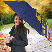 Personalised Nauru Angam Day Umbrella Gold Navy Tribal Pattern LT05 - Polynesian Pride