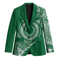 Cook Islands Gospel Day Blazer Green Tribal Curves LT05 Unisex Green - Polynesian Pride