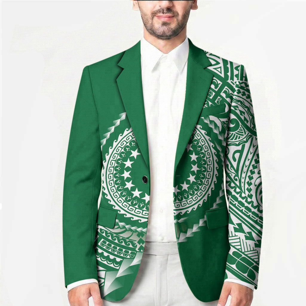 Cook Islands Gospel Day Blazer Green Tribal Curves LT05 - Polynesian Pride