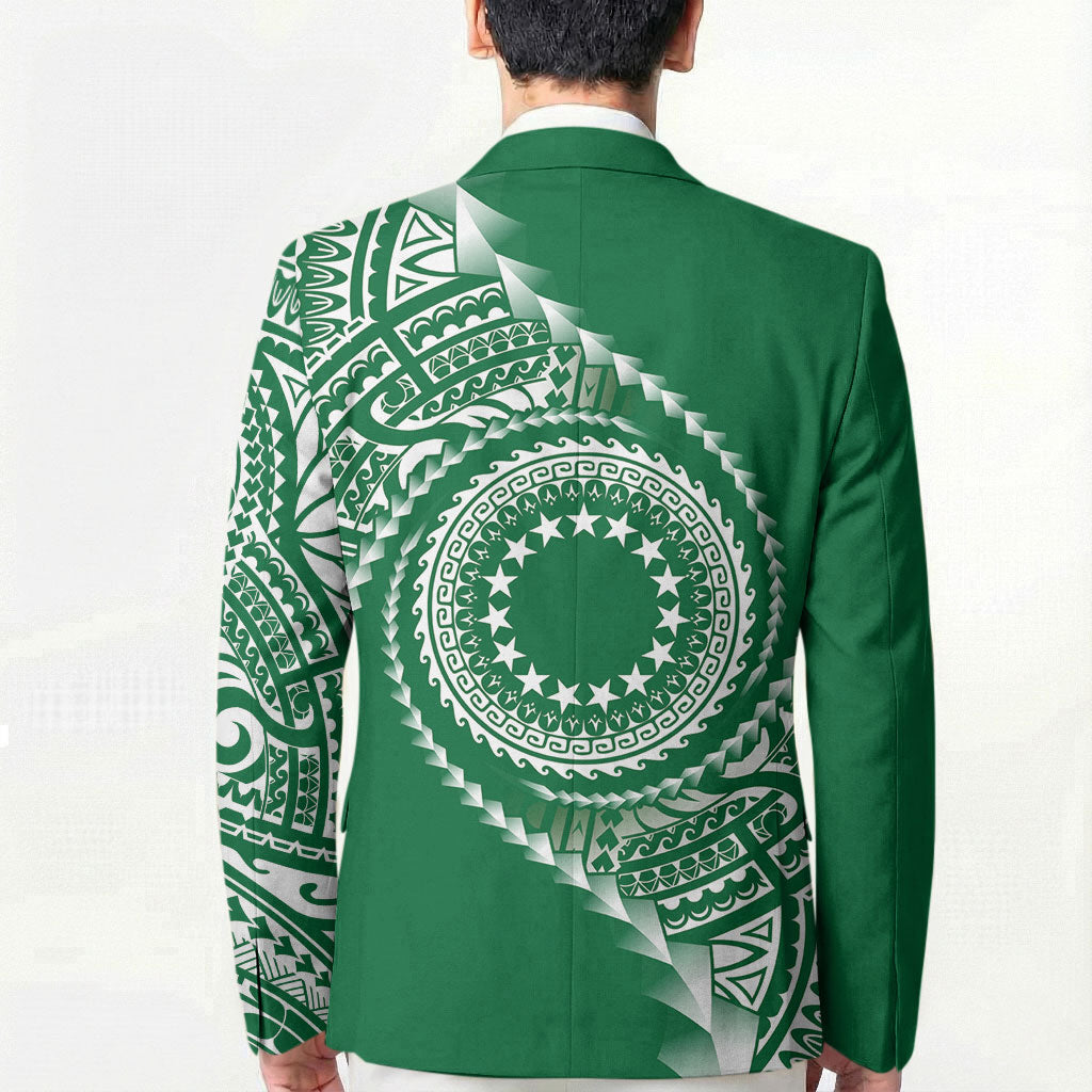 Cook Islands Gospel Day Blazer Green Tribal Curves LT05 - Polynesian Pride