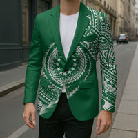 Cook Islands Gospel Day Blazer Green Tribal Curves LT05 - Polynesian Pride