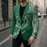 Cook Islands Gospel Day Blazer Green Tribal Curves LT05 - Polynesian Pride
