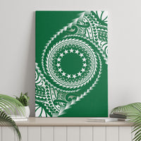 Cook Islands Gospel Day Canvas Wall Art Green Tribal Curves LT05 - Polynesian Pride