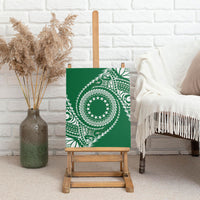 Cook Islands Gospel Day Canvas Wall Art Green Tribal Curves LT05 - Polynesian Pride