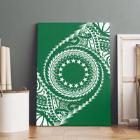 Cook Islands Gospel Day Canvas Wall Art Green Tribal Curves LT05 - Polynesian Pride