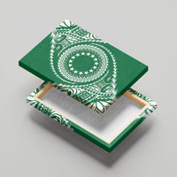 Cook Islands Gospel Day Canvas Wall Art Green Tribal Curves LT05 - Polynesian Pride