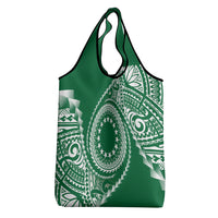 Cook Islands Gospel Day Grocery Bag Green Tribal Curves LT05 - Polynesian Pride