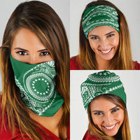 Cook Islands Gospel Day Neck Gaiter Green Tribal Curves LT05 - Polynesian Pride