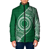 Cook Islands Gospel Day Padded Jacket Green Tribal Curves LT05 Men Green - Polynesian Pride