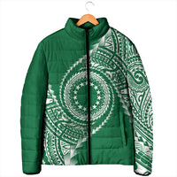 Cook Islands Gospel Day Padded Jacket Green Tribal Curves LT05 - Polynesian Pride