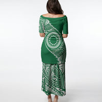 Cook Islands Gospel Day Puletasi Green Tribal Curves LT05 - Polynesian Pride