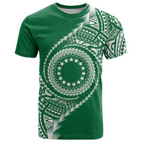 Cook Islands Gospel Day T Shirt Green Tribal Curves LT05 Green - Polynesian Pride