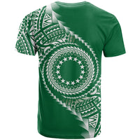 Cook Islands Gospel Day T Shirt Green Tribal Curves LT05 - Polynesian Pride