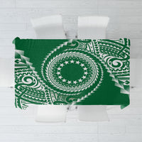 Cook Islands Gospel Day Tablecloth Green Tribal Curves LT05 Green - Polynesian Pride