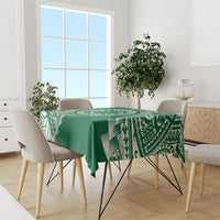 Cook Islands Gospel Day Tablecloth Green Tribal Curves LT05 - Polynesian Pride