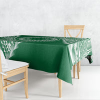 Cook Islands Gospel Day Tablecloth Green Tribal Curves LT05 - Polynesian Pride