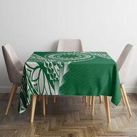 Cook Islands Gospel Day Tablecloth Green Tribal Curves LT05 - Polynesian Pride