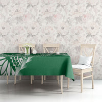 Cook Islands Gospel Day Tablecloth Green Tribal Curves LT05 - Polynesian Pride