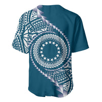 Cook Islands Gospel Day Baseball Jersey Blue Tribal Curves LT05 - Polynesian Pride