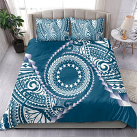 Cook Islands Gospel Day Bedding Set Blue Tribal Curves LT05 - Polynesian Pride