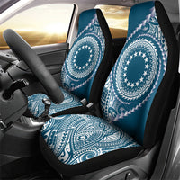 Cook Islands Gospel Day Car Seat Cover Blue Tribal Curves LT05 - Polynesian Pride