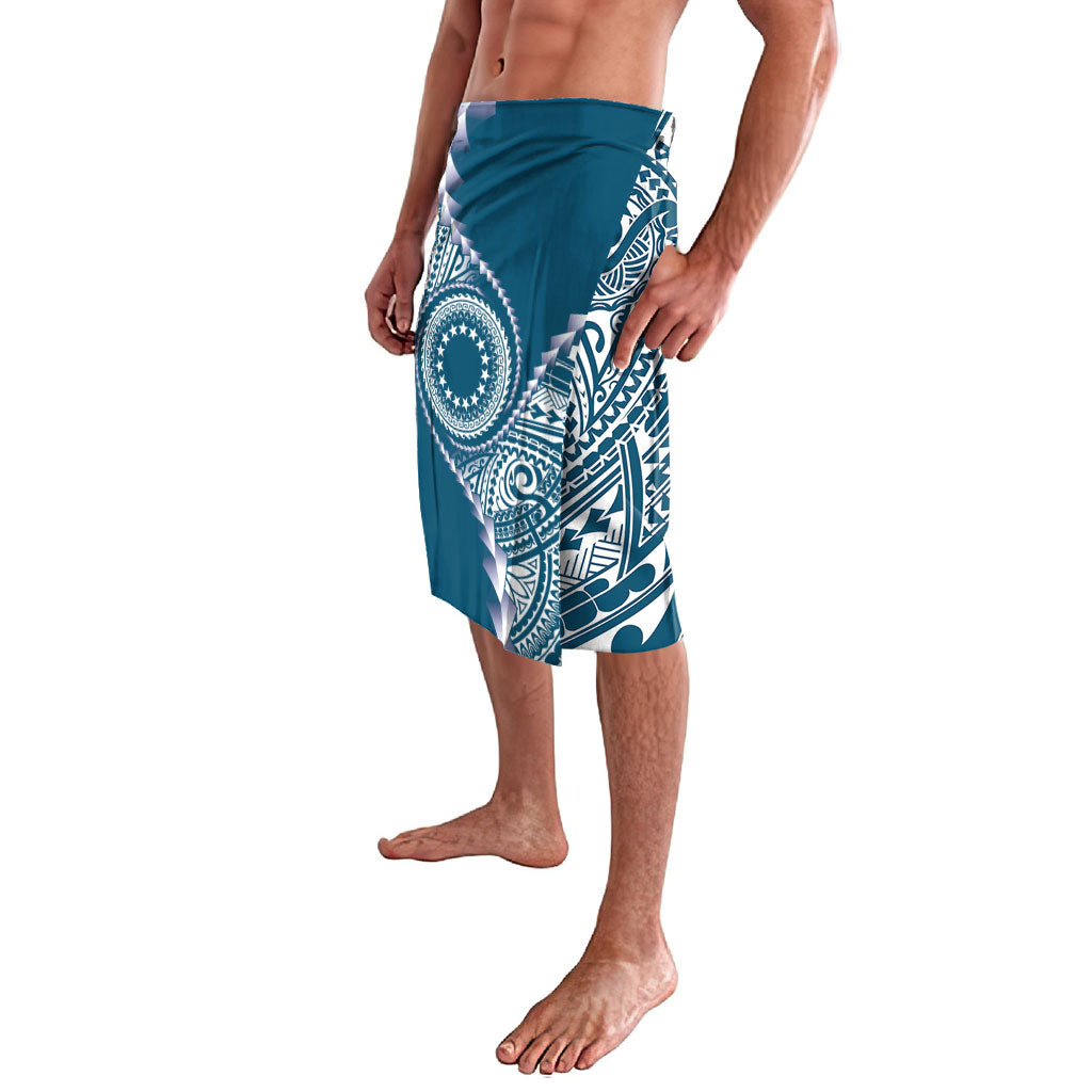 Cook Islands Gospel Day Lavalava Blue Tribal Curves LT05 - Polynesian Pride